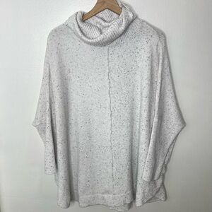 Time and Tru • Heathered White Gray Cowl Neck 3/4 Sleeve Sweater Size XL 16-18